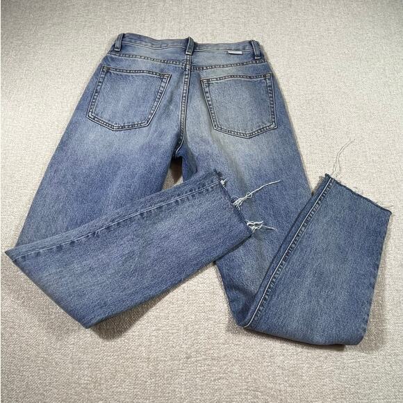 NWT Boyish by Her Women’s 26 Blue Billy Taxi Driver Raw Hem Tapered Jeans Casual - Picture 2 of 10